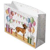 Rhodesian Ridgeback Hond Kleurrijke Pastel Verjaar Groot Cadeauzakje (Achterkant Gekanteld)