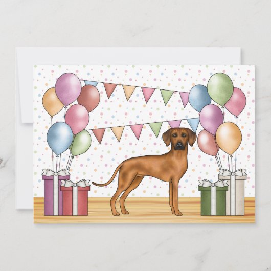 Rhodesian Ridgeback Hond Kleurrijke Pastel Verjaar Kaart (Voorkant)