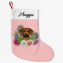 Rhodesian Ridgeback Hond Kleurrijke Wilde Bloemen  Kleine Kerstsok