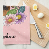 Rhodesian Ridgeback Hond Kleurrijke Wildflower Roz Theedoek (Quarter Fold)