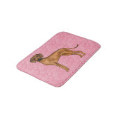 Rhodesian Ridgeback Hond Liefde Hart Patroon Roze Badmat (Gekanteld)