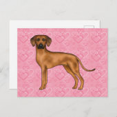 Rhodesian Ridgeback Hond Liefde Hart Patroon Roze Briefkaart (Voorkant / Achterkant)