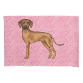 Rhodesian Ridgeback Hond Liefde Hart Patroon Roze Kussensloop (Voorkant-Links)