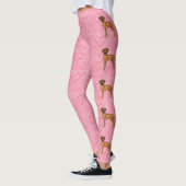 Rhodesian Ridgeback Hond Liefde Hart Patroon Roze Leggings (Links)