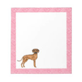 Rhodesian Ridgeback Hond Liefde Hart Patroon Roze Notitieblok (Voorkant)