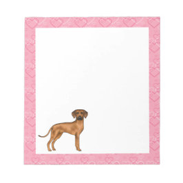 Rhodesian Ridgeback Hond Liefde Hart Patroon Roze Notitieblok