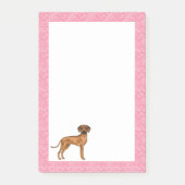 Rhodesian Ridgeback Hond Liefde Hart Patroon Roze Post-it® Notes (Voorkant)