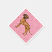Rhodesian Ridgeback Hond Liefde Hart Patroon Roze Servet (Hoek)