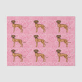 Rhodesian Ridgeback Hond Liefde Hart Patroon Roze Tissuepapier (Voorkant)