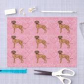 Rhodesian Ridgeback Hond Liefde Hart Patroon Roze Tissuepapier (Craft)