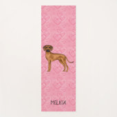 Rhodesian Ridgeback Hond Liefde Hart Patroon Roze Yogamat (Voorkant)