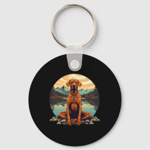 Rhodesian Ridgeback-hond meditatie Yoga Sleutelhanger