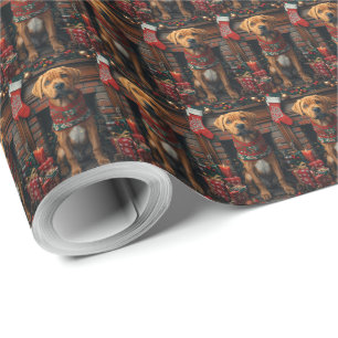 Rhodesian Ridgeback hond met kerstcadeaus Cadeaupapier