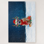 Rhodesian Ridgeback hond met kerstcadeaus Legpuzzel (Verticaal)