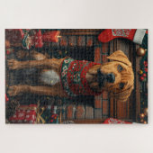 Rhodesian Ridgeback hond met kerstcadeaus Legpuzzel (Horizontaal)