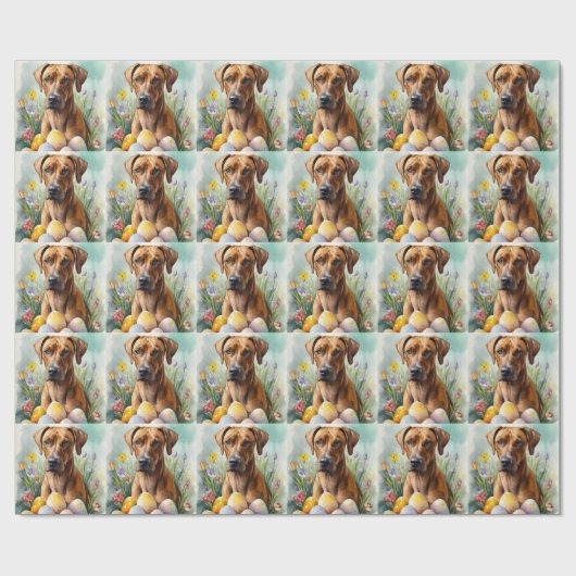 Rhodesian Ridgeback Hond met Paaseieren Vakantie Cadeaupapier (Vlak)