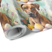 Rhodesian Ridgeback Hond met Paaseieren Vakantie Cadeaupapier (Rol Hoek)