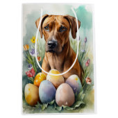 Rhodesian Ridgeback Hond met Paaseieren Vakantie Medium Cadeauzakje (Voorkant)