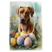 Rhodesian Ridgeback Hond met Paaseieren Vakantie Medium Cadeauzakje (Achterkant)