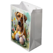 Rhodesian Ridgeback Hond met Paaseieren Vakantie Medium Cadeauzakje (Achterkant Gekanteld)