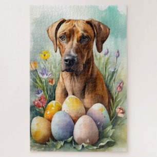 Rhodesian Ridgeback-hond met Pasen Eieren Vakantie Legpuzzel