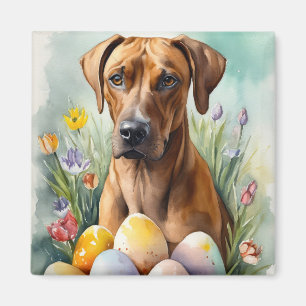 Rhodesian Ridgeback-hond met Pasen Eieren Vakantie Magneet