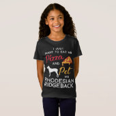 Rhodesian Ridgeback Hond Pizza liefhebber eigenaar T-shirt (Voorkant volledig)
