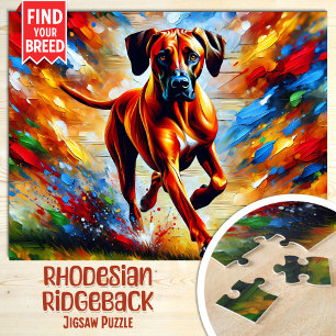 Rhodesian Ridgeback Hond Portret Acryl Kunstprint Legpuzzel
