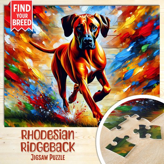 Rhodesian Ridgeback Hond Portret Acryl Kunstprint Legpuzzel
