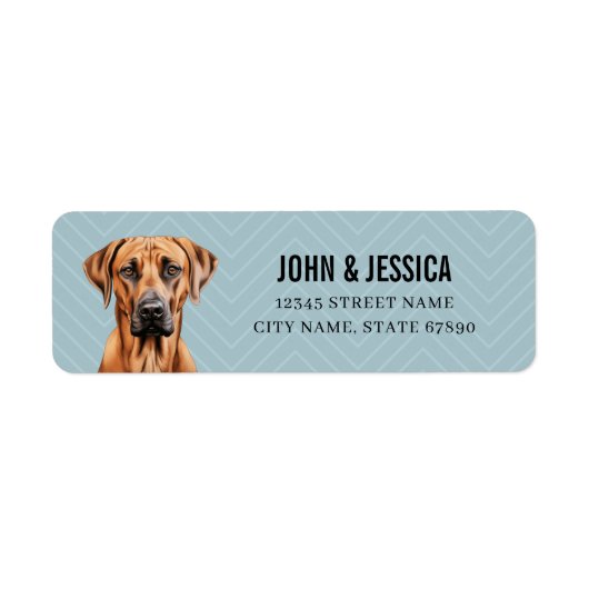 Rhodesian Ridgeback hond retour adres labels (Voorkant)