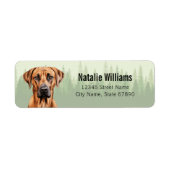 Rhodesian Ridgeback hond retour adres labels (Voorkant)