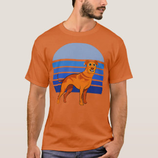 Rhodesian Ridgeback Hond Retro Blauw 1 T-shirt