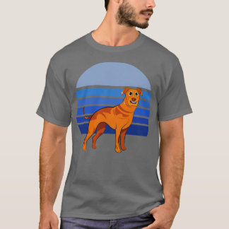 Rhodesian Ridgeback Hond Retro Blauw 1 T-shirt