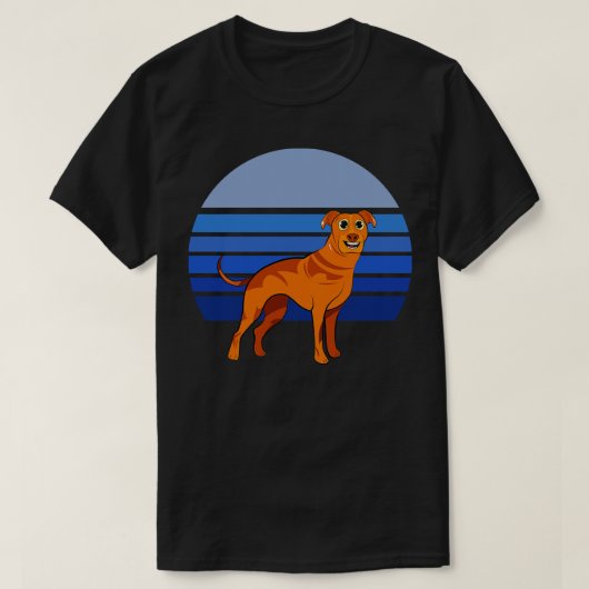 Rhodesian Ridgeback Hond Retro Blauw 2 T-shirt (Design voorkant)
