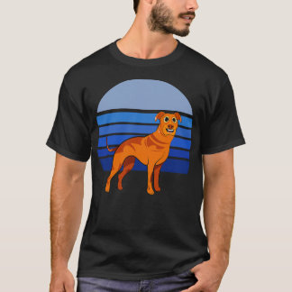 Rhodesian Ridgeback Hond Retro Blauw 2 T-shirt