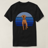 Rhodesian Ridgeback Hond Retro Blauw T-shirt (Design voorkant)