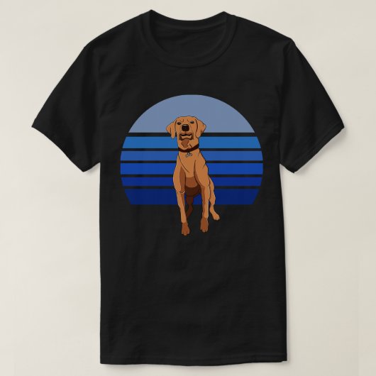 Rhodesian Ridgeback Hond Retro Blauw T-shirt (Design voorkant)