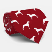 Rhodesian Ridgeback Hond Silhouetten Patroon Rood Stropdas (Opgerold)