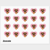 Rhodesian Ridgeback Hond van Voren op Roze Liefdes Hart Sticker (Vel)