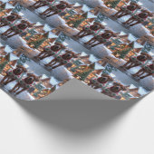 Rhodesian Ridgeback Honden Kerst Sneeuw Vakantie Cadeaupapier (Hoek)