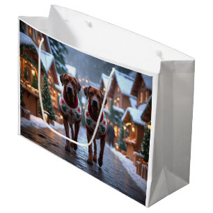 Rhodesian Ridgeback Honden Kerst Sneeuw Vakantie Groot Cadeauzakje