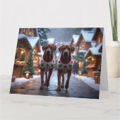 Rhodesian Ridgeback Honden Kerst Sneeuw Vakantie Kaart (Voorkant)