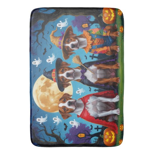 Rhodesian Ridgeback Honden Pompoen Halloween Grapp Badmat (Voorkant Verticaal)