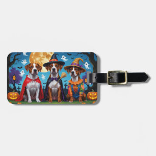 Rhodesian Ridgeback Honden Pompoen Halloween Grapp Bagagelabel