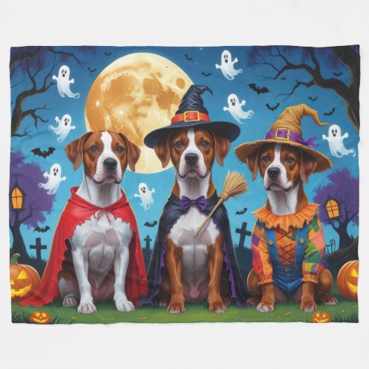 Rhodesian Ridgeback Honden Pompoen Halloween Grapp Fleece Deken (Voorkant (Horizontaal))