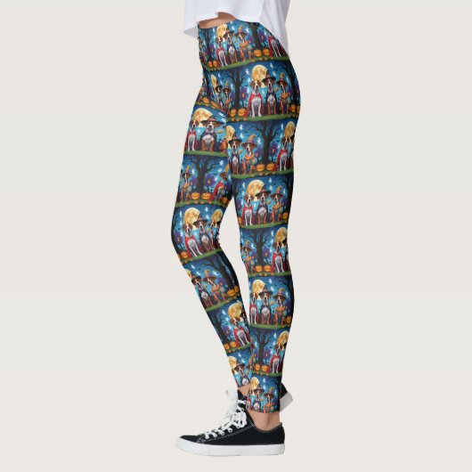 Rhodesian Ridgeback Honden Pompoen Halloween Grapp Leggings (Links)