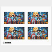 Rhodesian Ridgeback Honden Pompoen Halloween Grapp Rechthoekige Sticker (Vel)