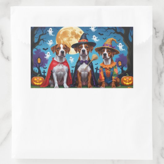 Rhodesian Ridgeback Honden Pompoen Halloween Grapp Rechthoekige Sticker (Tas)