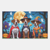 Rhodesian Ridgeback Honden Pompoen Halloween Grapp Rechthoekige Sticker (Voorkant)