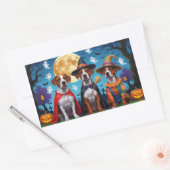 Rhodesian Ridgeback Honden Pompoen Halloween Grapp Rechthoekige Sticker (Envelop)